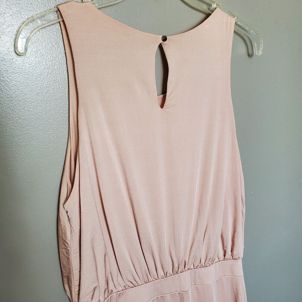 ASTR Dress Womens Size Large Blushed Pink Sleeveless Asymmetrical Hem Stretchy - Picture 6 of 8